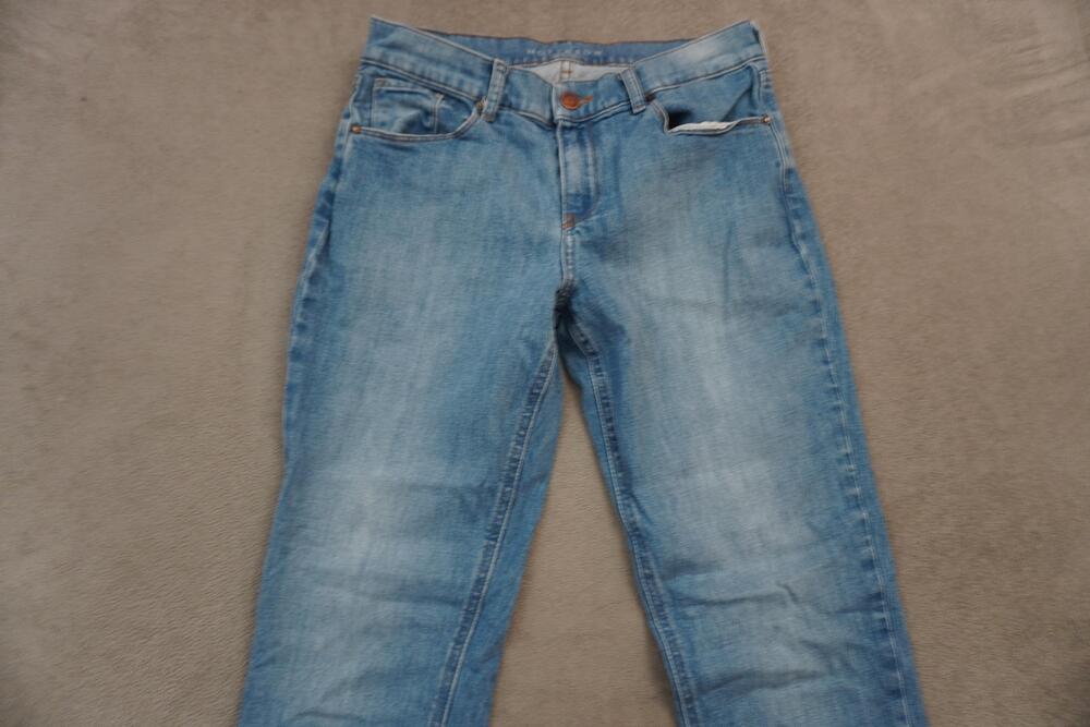 Mott & Bow Boyfriend Jeans Womens 28x32 Blue Light Wash Mid Rise Stretch Denim